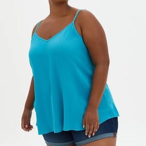 Torrid BLACK Crinkled Gauze Swing Cami Size 2 NWOT